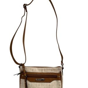 Elegant Beige and Brown Crossbody Bag
